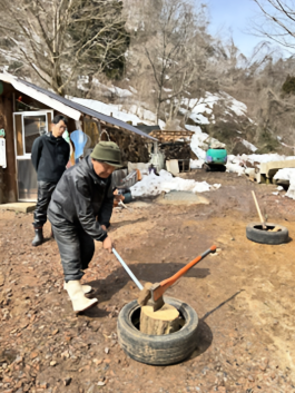 薪割りのご指導